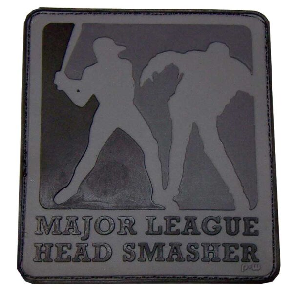 3D Rubber Patch "Major League Headsmasher" schwarz/grau