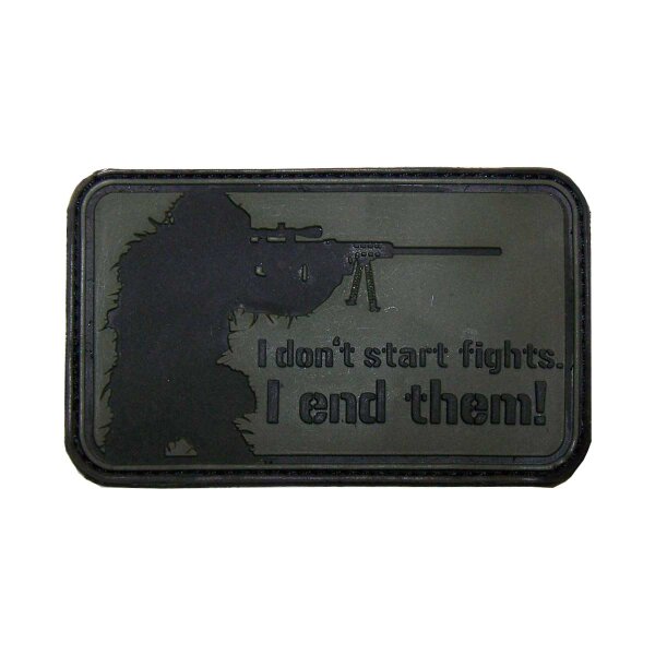 3D Rubber Patch "I dont start fights. I end them!" woodland