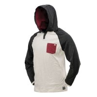 Dye Coba Hood Shirt Off White/Maroon XL